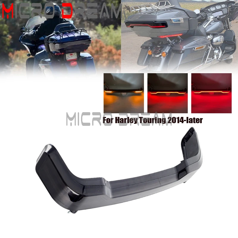 

Motorcycle Rear Tour Pack Trunk Light Brake Tail Lamp Taillight For Harley Touring Road Electra Glide Ultra Limited 2014-later