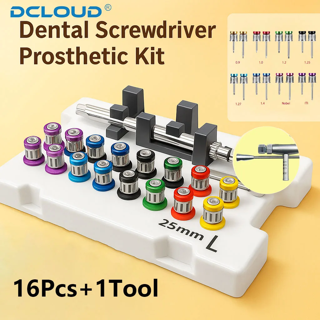 

Dental Implant Torque Wrench Kit Surgical Ratchet Screwdriver Set 10-70Ncm for Implant Restoration & Prosthetics Dentistry Tool
