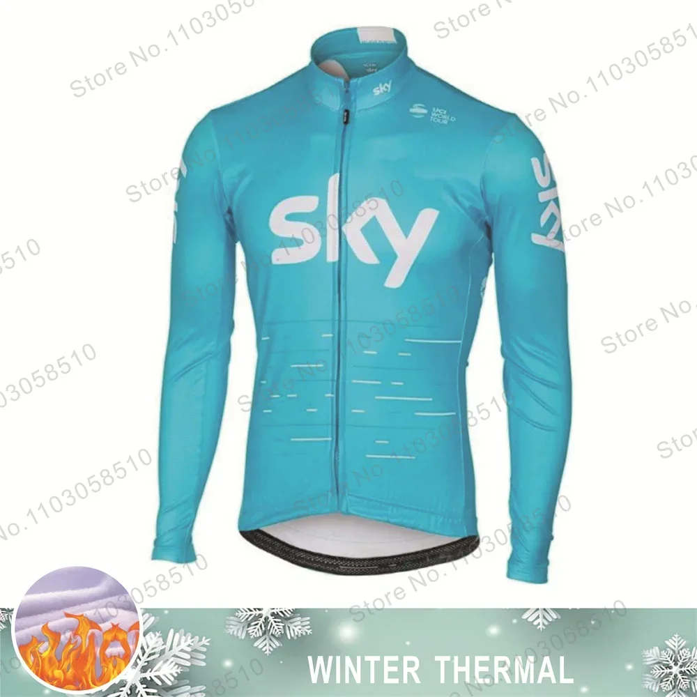 INEOS SKY-ropa de ciclismo para hombre, chaqueta térmica de lana, camisetas de manga larga para bicicleta de carretera, Invierno