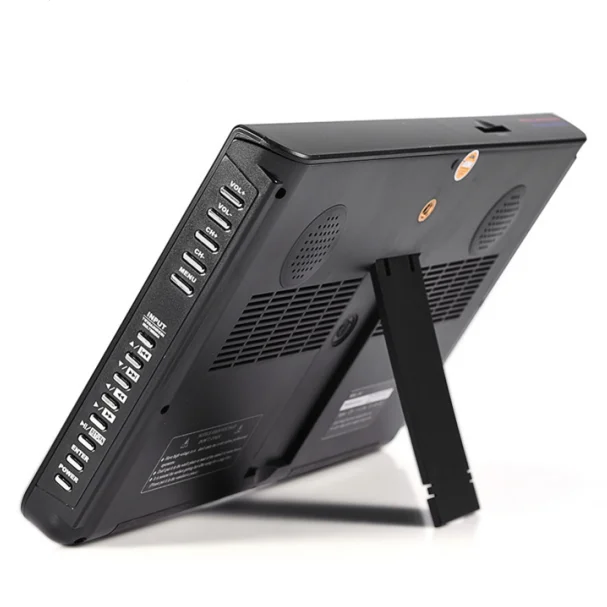 TV LED Pengisi Daya Televisi Mini TV LCD Kecil 10 Inci dengan Baterai DVB-T2/ATSC/ISDB USB HMI Port AV