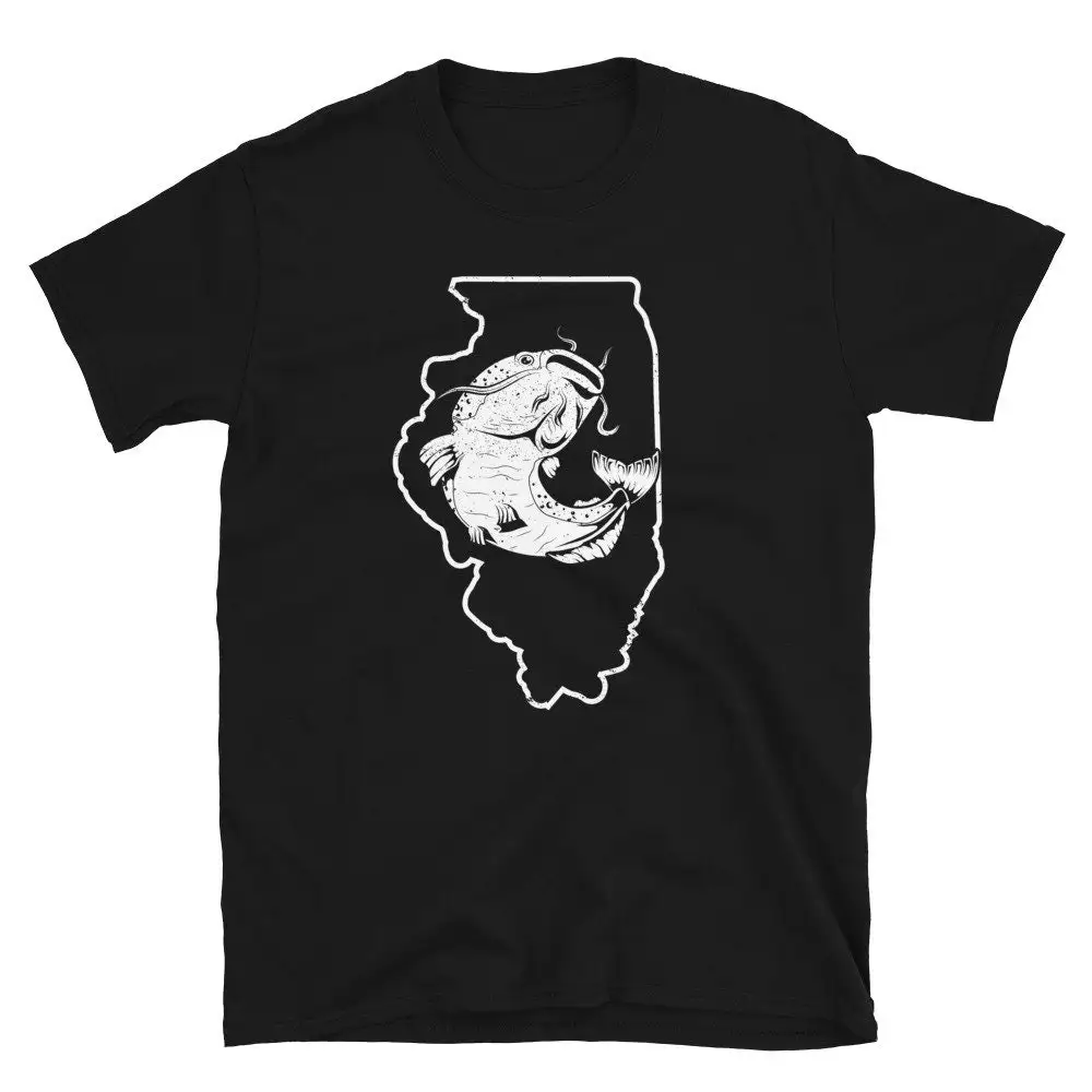 Illinois Catfish T Shirt Cool Fishing s Lover Fisherman Fishermen