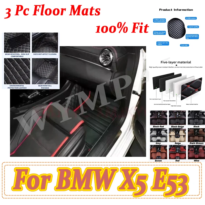 

Luxury Custom auto foot Pads Car floor mats for BMW X5 E53 2004 2005 2006 2007 automobile carpet cover Interior Full Set Mats