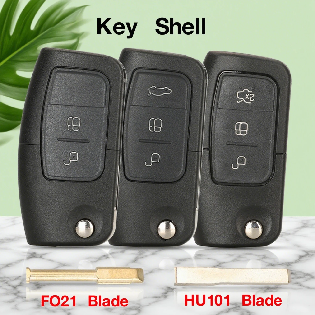 Jingyuqin 2/3BTN Flip Remote Auto Schlüssel Shell Für Ford fusion Focus Fiesta MK7 Mondeo MK3 MK4 Galaxy Ranger FO21/HU101 Klinge
