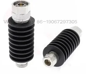 Bi directional male female joint copper plated ternary alloy coaxial fixed attenuator DC-6G 15W 1-40DB