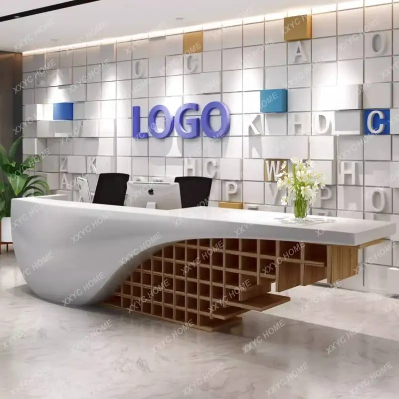 Creative Paint Reception Desks Company Simple Modern