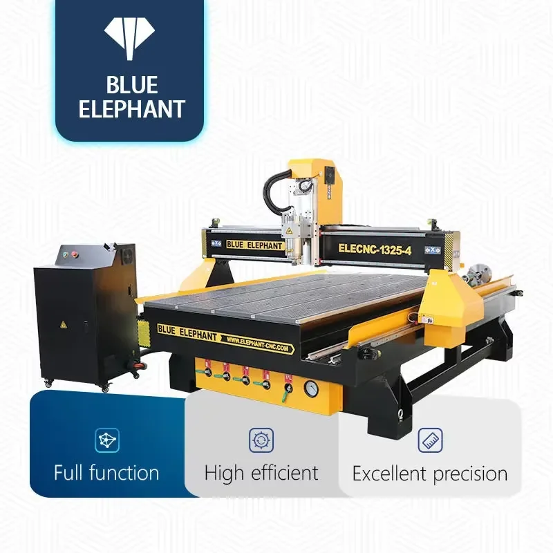 Blue Elephant Cnc Router 1325 Cnc Woodworking Wood Carving Machine 4 Axis Atc Cnc Router for Acrylic Aluminium