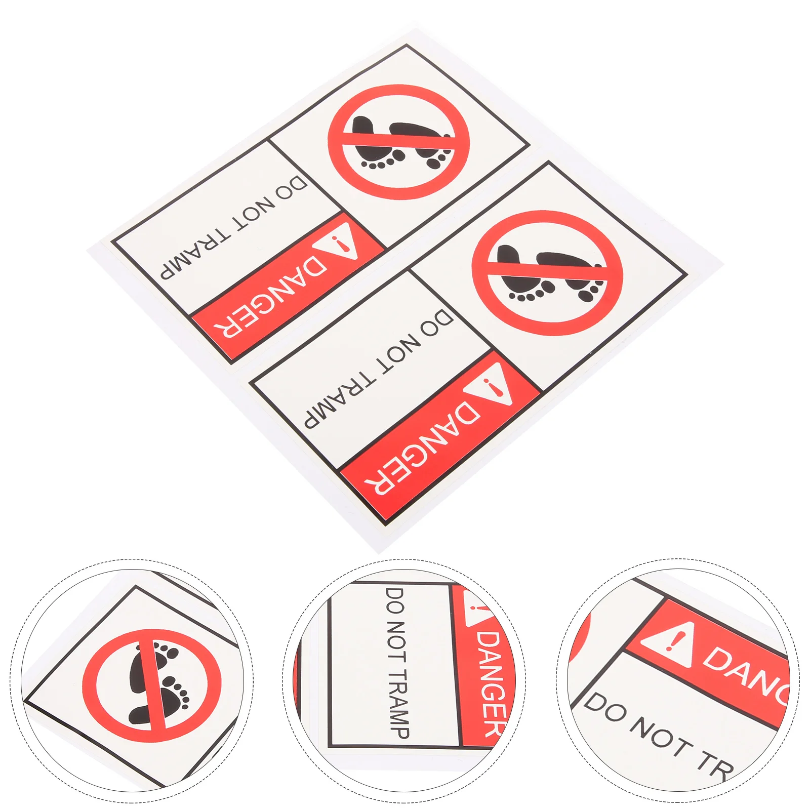 2 pcs Warning No Stepping Decals 10x5cm Bright Adhesive Workshop Use Not Sign Do Not Sign For Caution