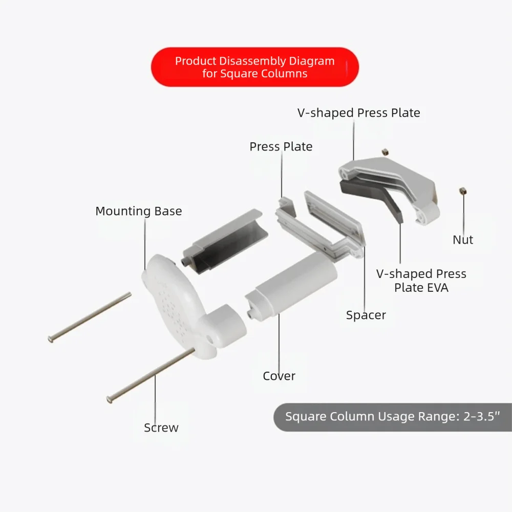 2 Pcs Safety Gate Banister Adapter Removable ABS Stair Railing Mount Kit Door Guardrail Mounting Base - view 4