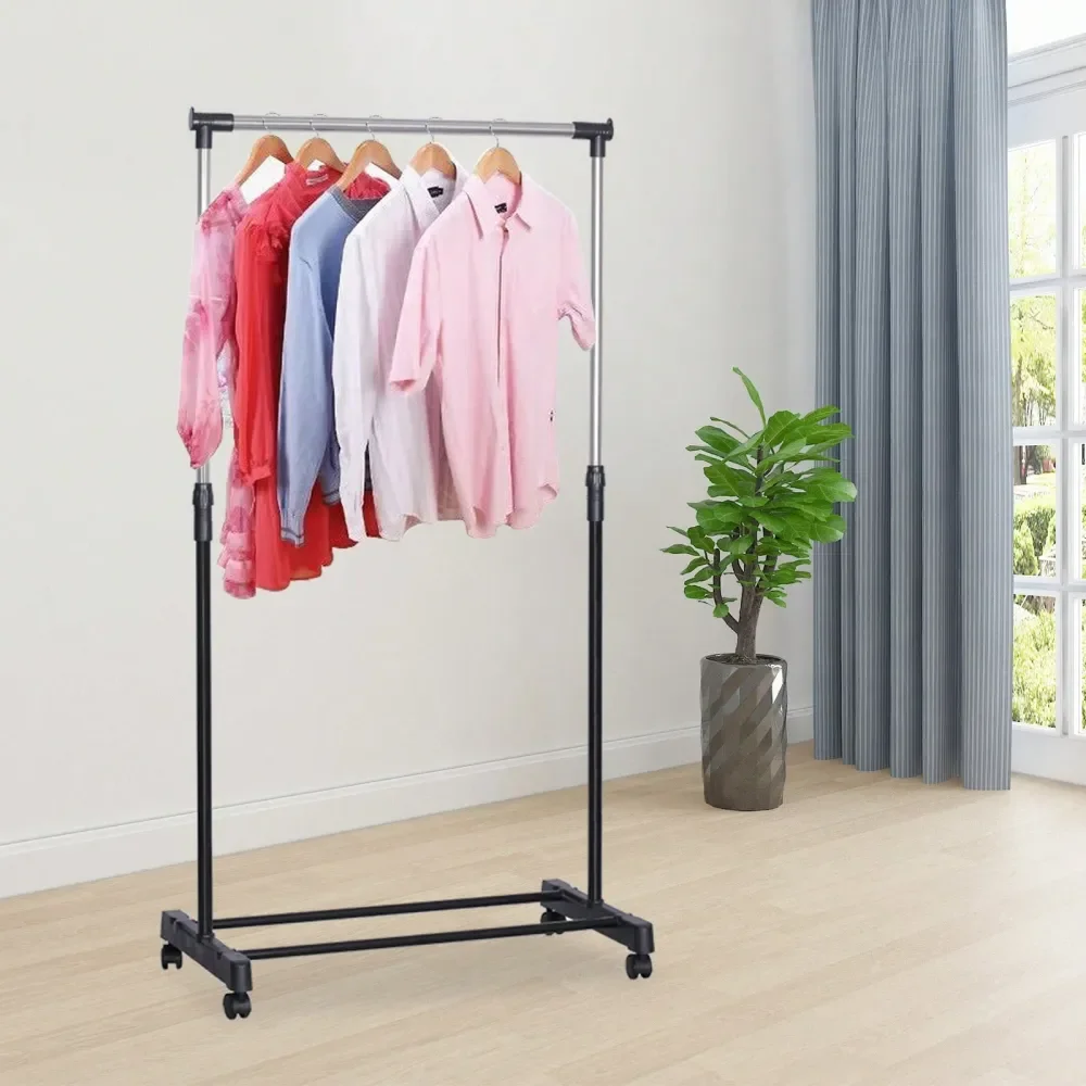 

Home Floor Hanger Storage Drying Rack Hanger Composite Tube Telescopic Drying Rack Indoor Adjustable Rolling Clothes Hanger Roo