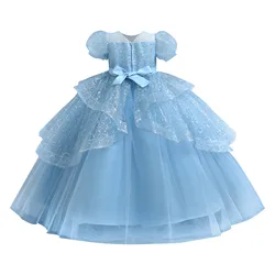 Girl Princess Dress Children'S Fashionable Flower Girl Piano Performance Dress Host Evening Dress Walk Show Costumes
