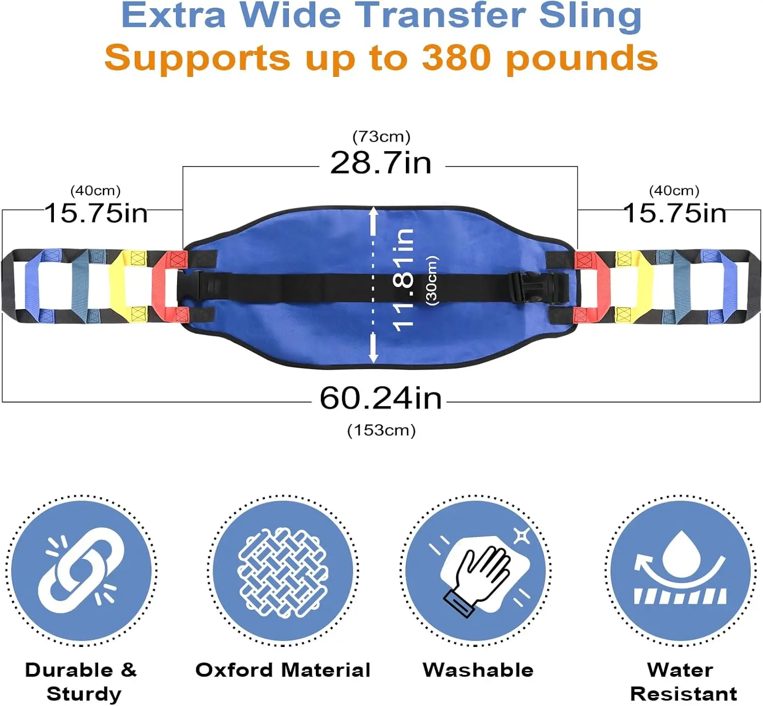 Advanced Transfer Sling Patient Lifting Strap for Mobility Aids Safety Moving Bed Wheelchair