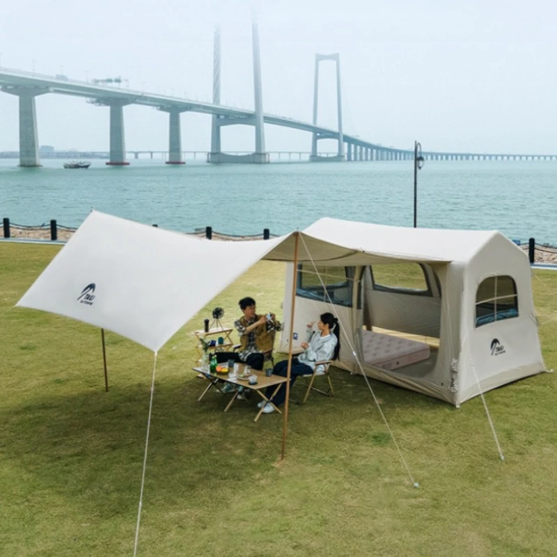 Outdoor Inflatable Tent with Large Waterproof Oxford Canopy Connectable Roof Design for Adventure Adventures