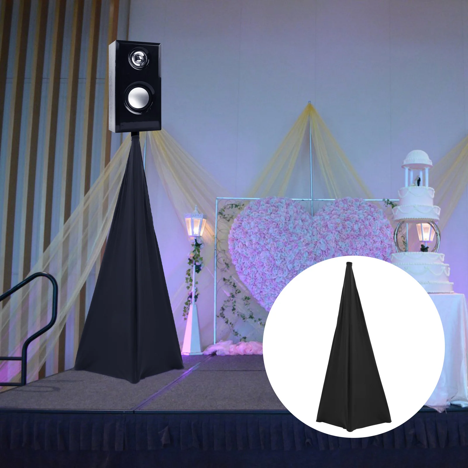 

Speaker Tripod Cover Polyester Stretchable For Stage Wedding Concert Durable Stand Protector Cover For Speaker Holder