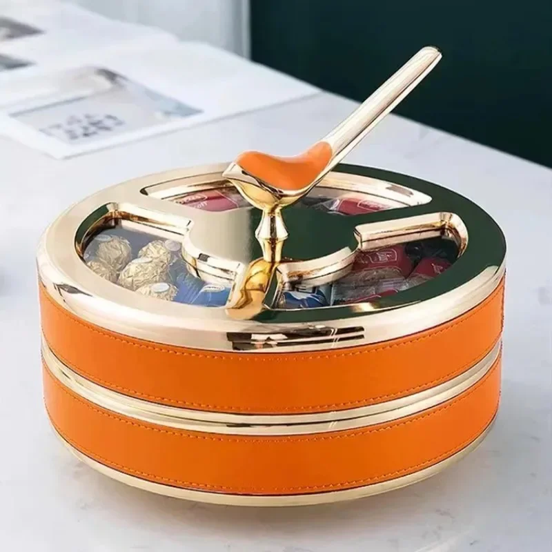 

Dried fruit storage Living room coffee table nut candy Light luxury dried fruit with lid Household snack box Melon