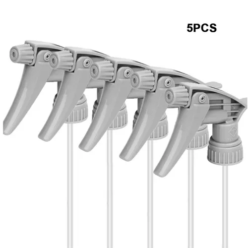 Rociador de gatillo ajustable, cabezal rociador de alta resistencia, resistente a ácidos y álcalis, para detalles de automóviles, limpieza de automóviles, hogar y jardín, 5 uds.