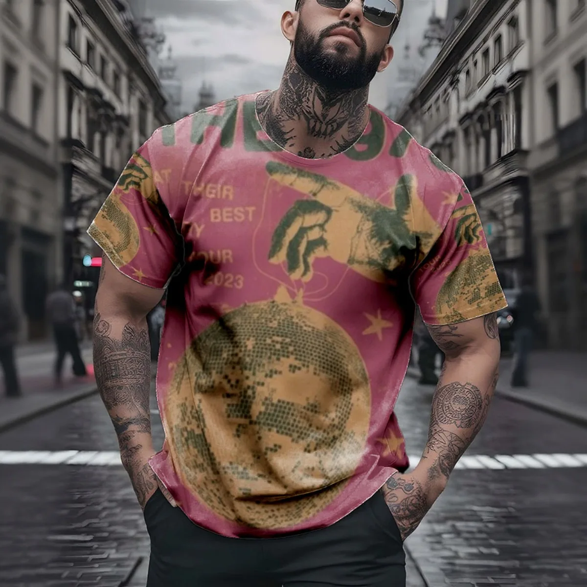 1912 Ludwig Hohlwein Zoo Leopard And Panther Poster Poster New Arrival Fashion Men's Short Sleeve All-Over Print T-Shirt