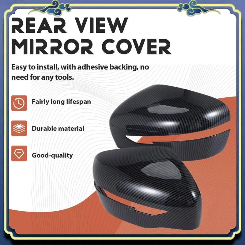 

AU16-Car Rear View Mirror Cover Side Mirror Cap For Nissan Navara NP300 2019 2020 2021 2022