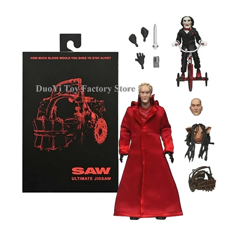 Saw Jigsaw Red Robe Action Figure NECA Figuras Anime GK Statue Manga Figurine Toys Model Ornament Halloween Gift for Kids