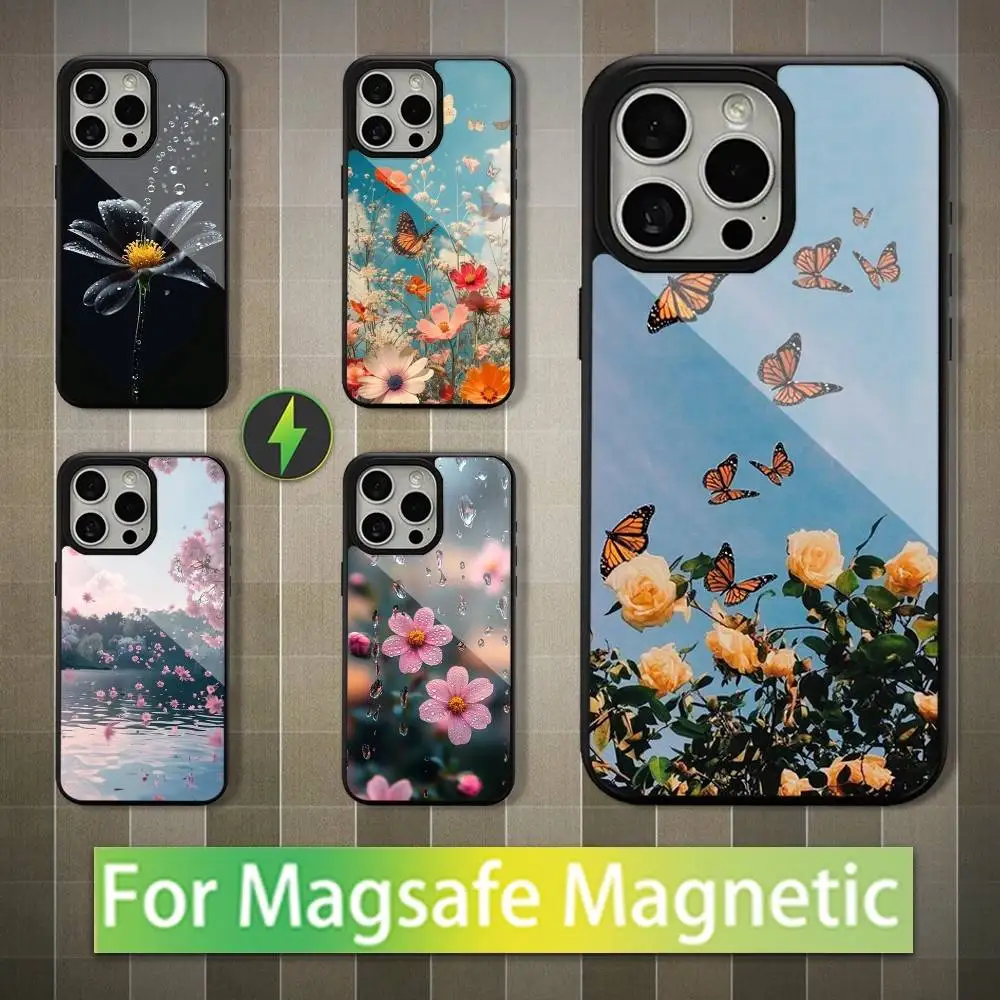

Warmth Art Flowers Phone Case For iPhone 16,15,14,13,12,11,Pro,Max,Plus,Mini,Magsafe,Magnetic Wireless Charging Case