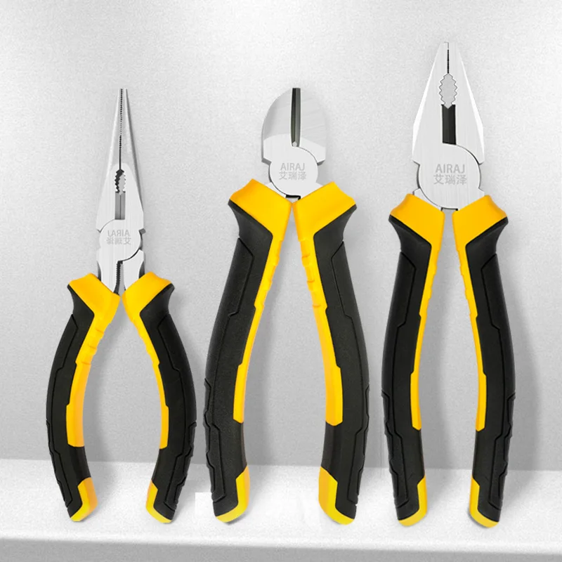 AIRAJ 6/8 Inch Wire Pliers Sharp Large Opening Stripping Pliers Industrial Grade Multifunctional Hardware Manual Tools