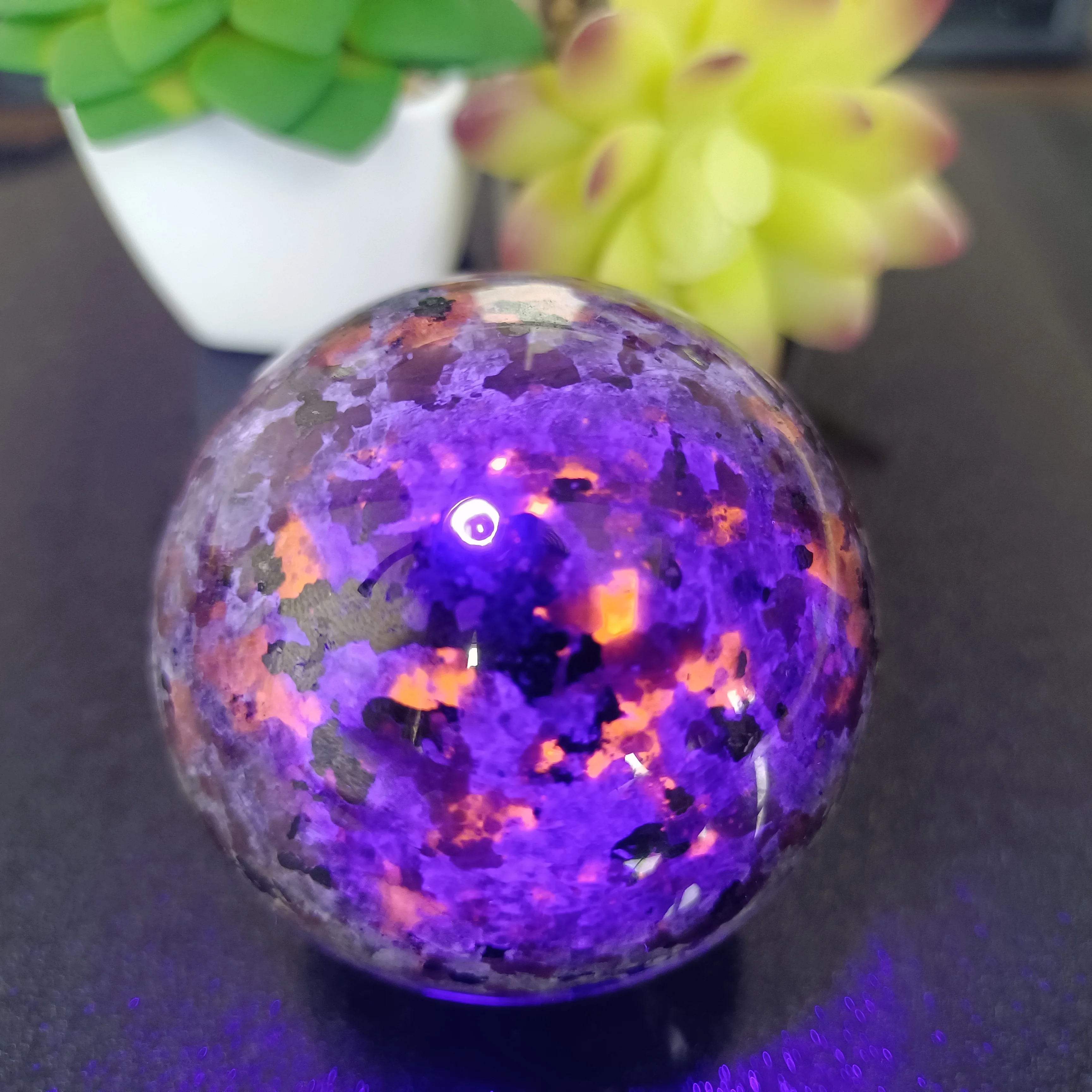 Natural Flame Stone Ball,Quartz Crystal Energy Ball,Mineral Reiki Healing Stone,Degaussing Meditation Magic Divination Ball