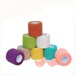 Ruban de sport auto-adhésif en tissu non tissé, protège-doigts de volley-ball, bandage de rinçage du genou du basket-ball, 5cm x 4.5m