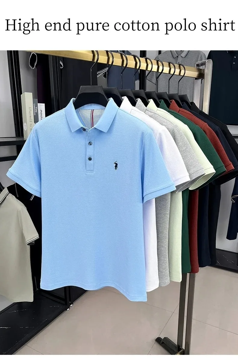 100% Baumwolle Kurzarm Polo Shirt Herren Sommer Mode High-End Marke Hot Verkauf Paul Stickerei Golf Tops Freizeit Business T-Shirt – Detail 2