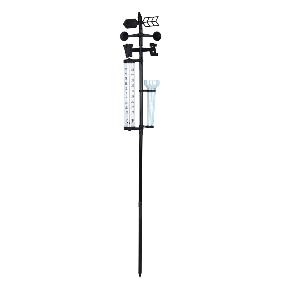 3 in 1 Weather-Station Measurer Outdoor Garden Thermometer Rain Gauge Wind Indicator Garden Station Rain Gauges