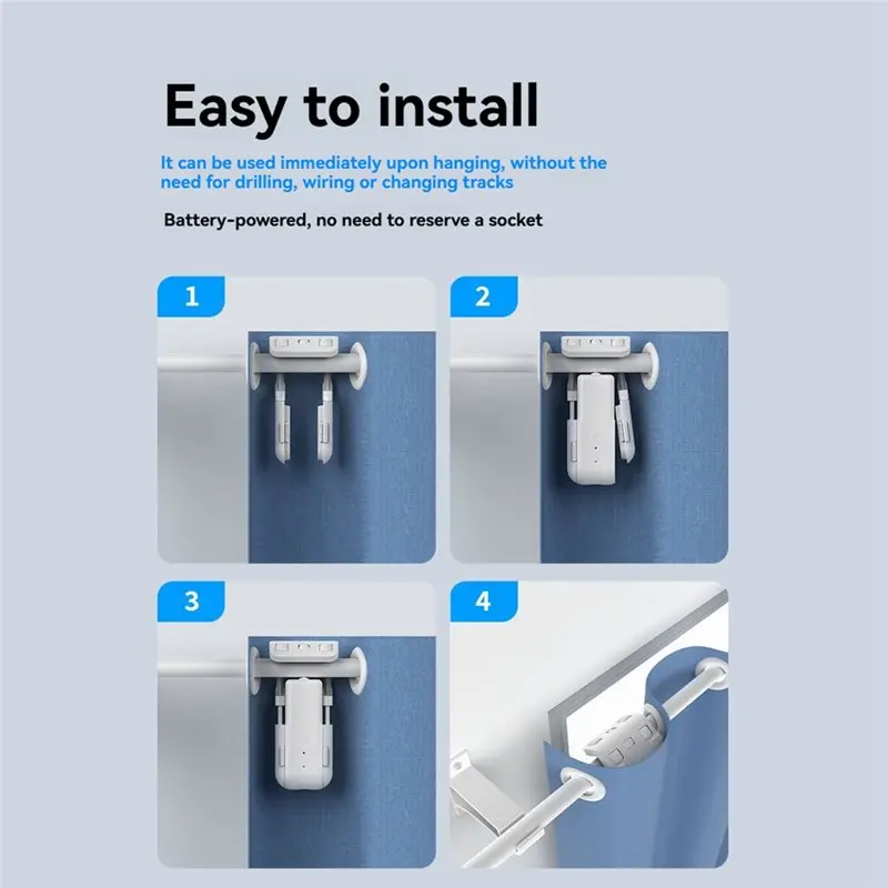 ABGH-Tuya Wifi Smart Curtain Robot Automatic Curtain Opener Voice Control Remote Control Smart Electric Curtain Motor