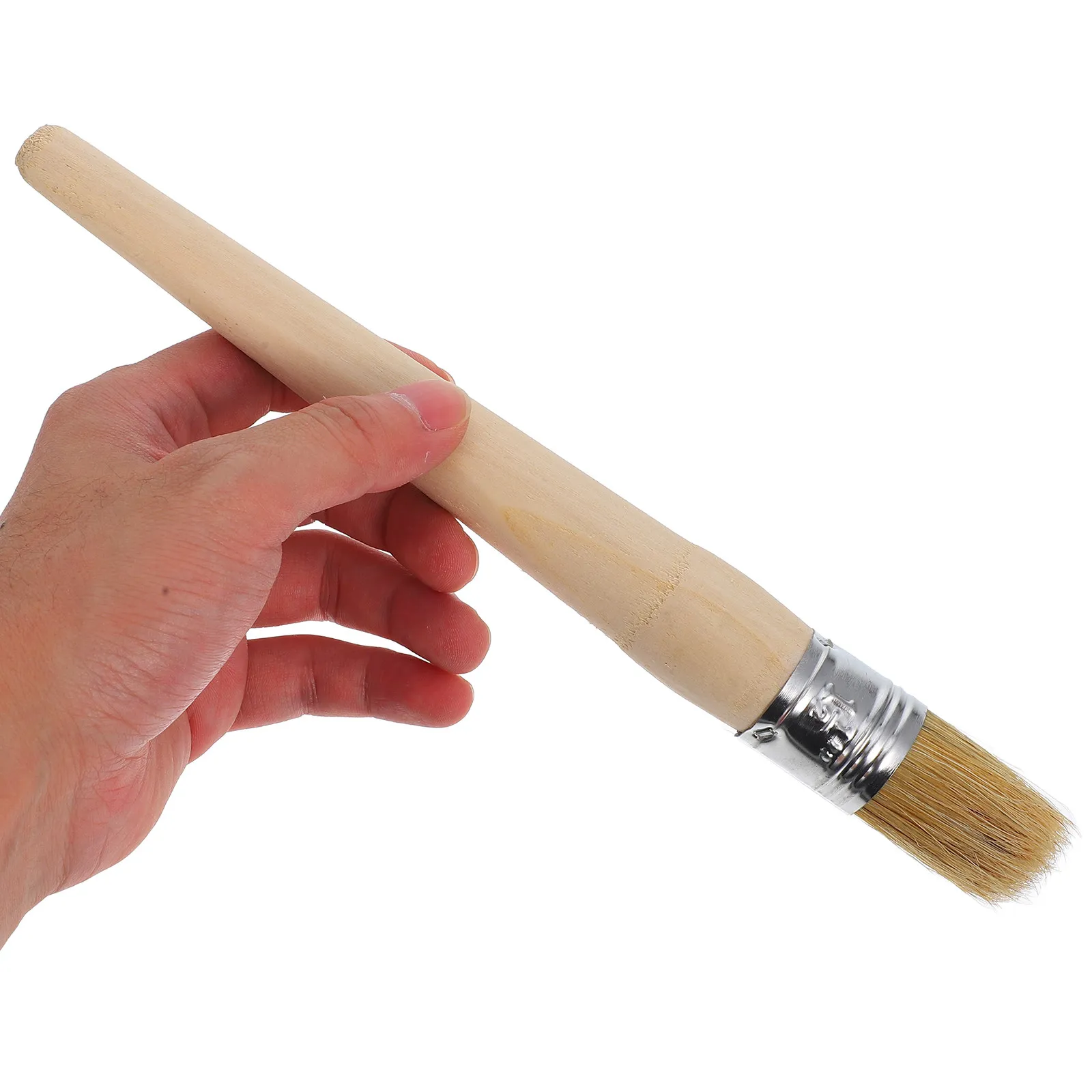 2Pcs Professional Round Paint Brush for Waxing and Painting Wood Surfaces Ergonomic Handle Precision Control Cleaner Finish 20Mm