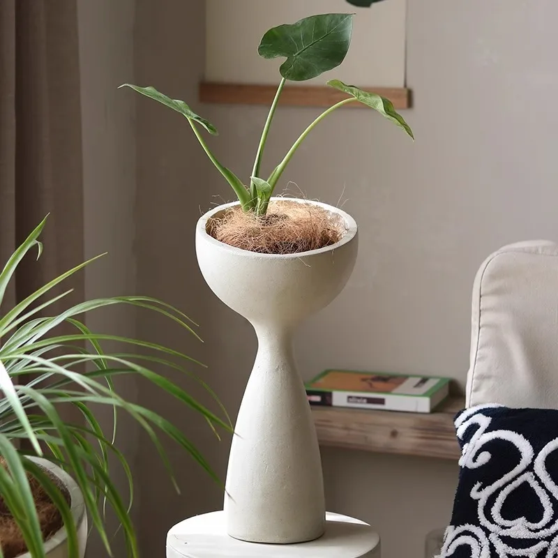 

Cement Flower Pot Decorative Plant Pots Indoor Elegant Flowerpots Large Modern Luxury Floor Flowerpot Gardening Accessories