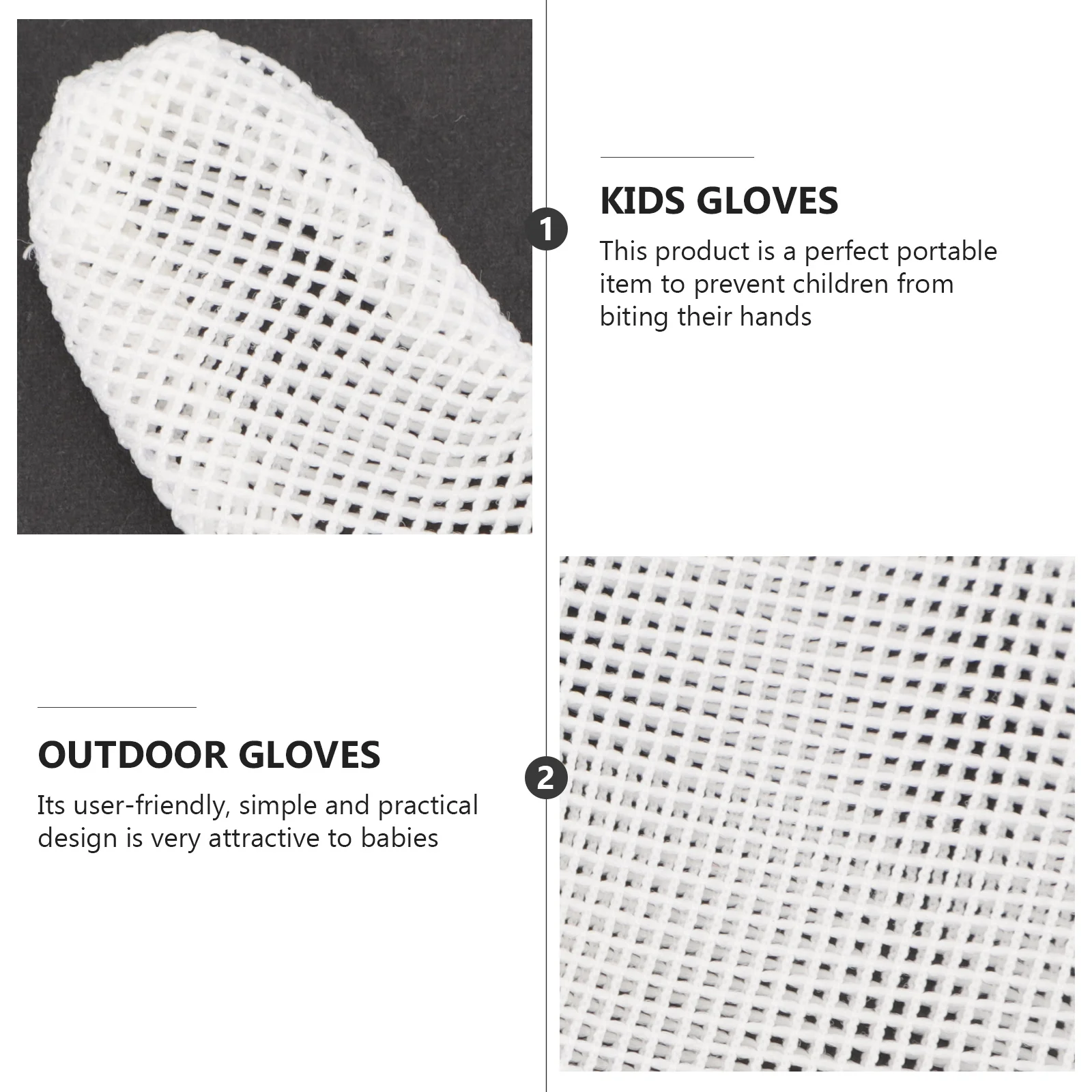 

1 Pair Baby Teething Mittens Breathable Mesh Gloves For Newborn Boys Girls Anti-Scratch Protection Hand Biting Face Rubbing Soft