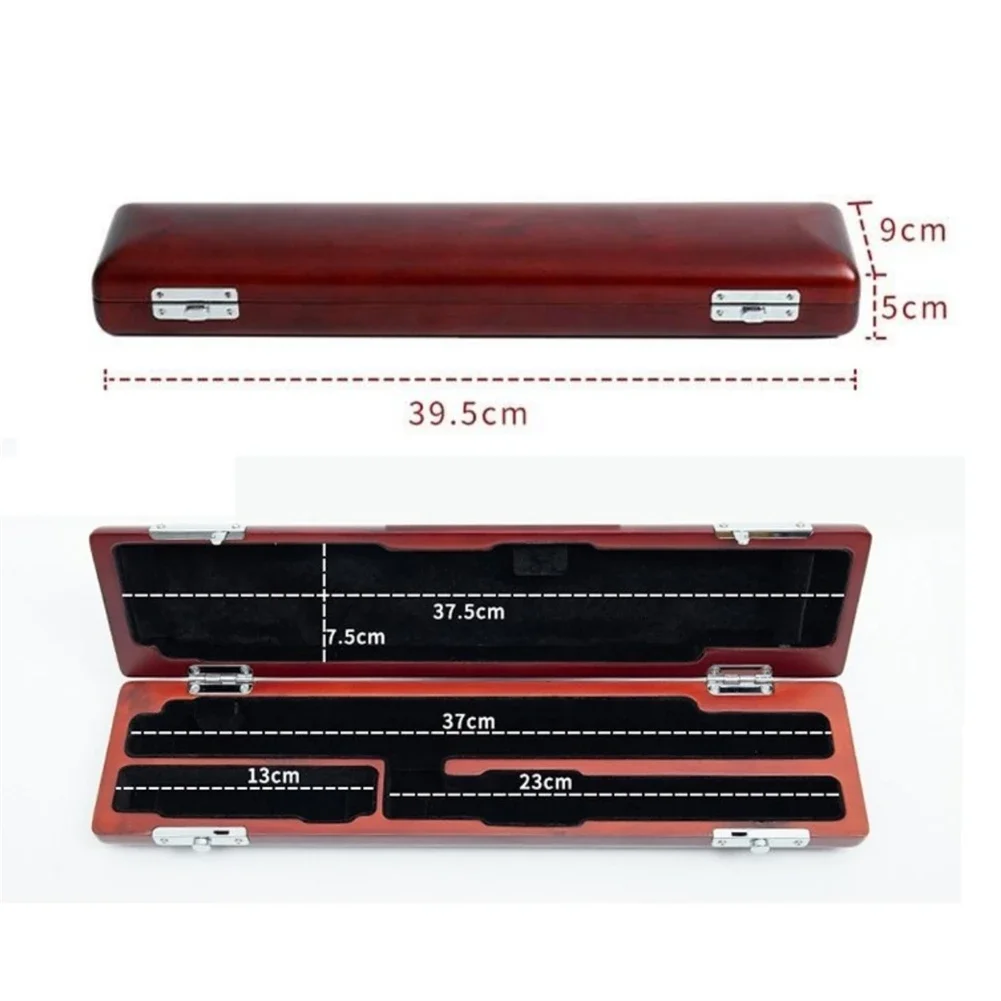 Portable Flute Case 16 17 Holes Flute Case Cover Waterproof PU Leather Flute Bag Wooden Box Lightweight Black Box Cover