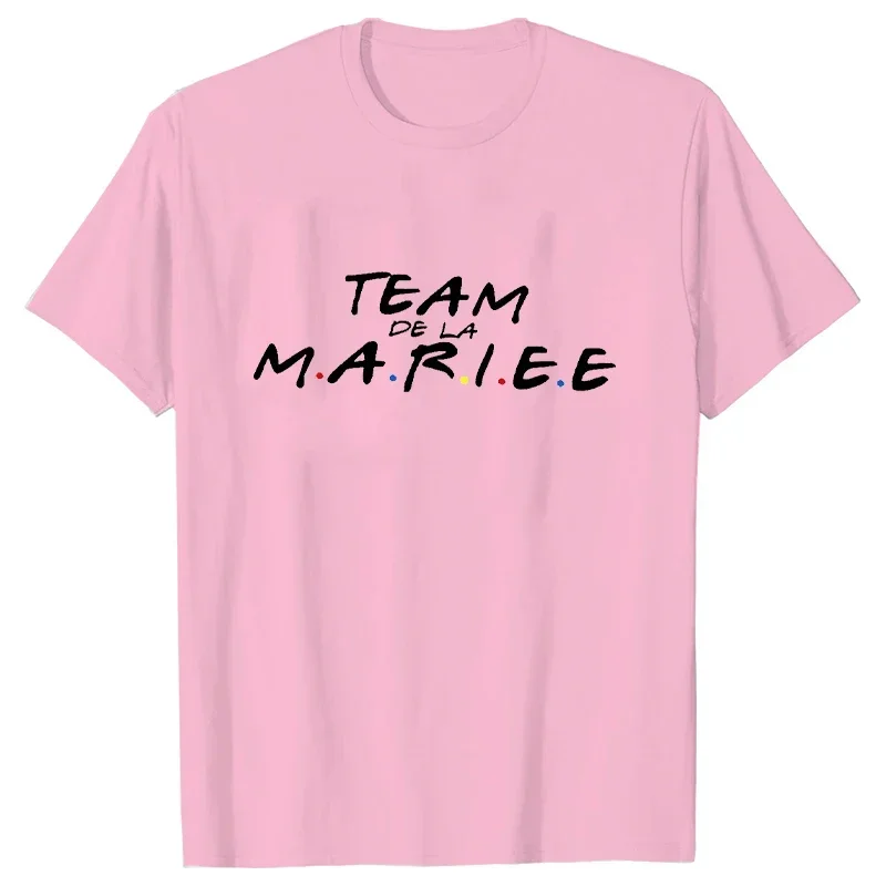 T Shirt Evjf Femme Team Bride Squad T-shirt Bachelorette Party Tee Bridal Shower Tshirt French Friends Wedding Hen Party Tops