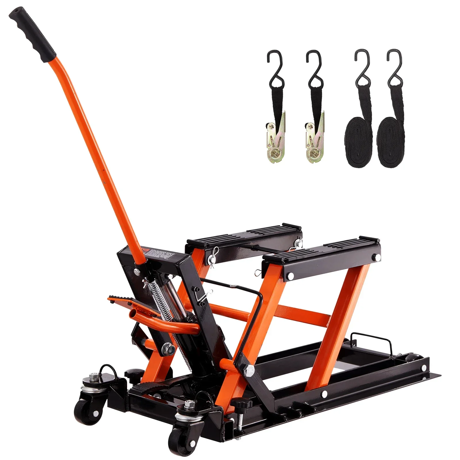 

%a Steel Hydraulic Motorcycle Jack Stand, 1500 LBS ATV Scissor Lift Jack, 4.7"-15" Scissor Lift Jack Stand with 4 Wheels