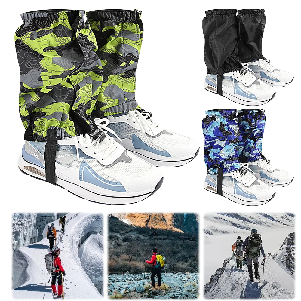 Outdoor Leg Sleeves Snow Legging Gaiters Adjustable Leg Protection Sleeves Waterproof Shoe Covers Non Slip for Walking Climbing