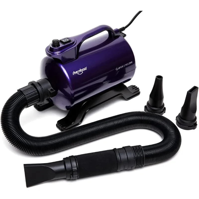 High Velocity Professional Dog Pet Grooming Hair Drying Force Dryer Blower 5.0HP (Super Cyclone) SHD-2600P (Purple)