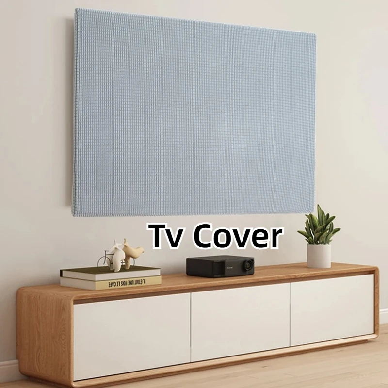 LCD Screen 55/100/65 Inch Tv Cover Solid Color Full Coverage Cloth Thickened High Elastic Dust Proof Cover Universal Decorative