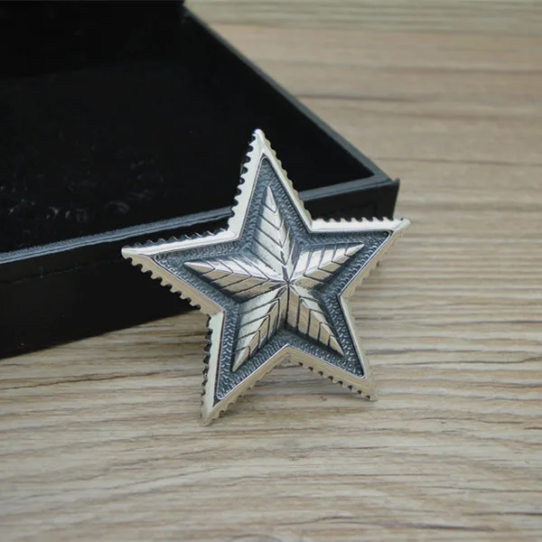 

S925 sterling silver pendant trendy and personalized retro Thai silver pentagram pendant jewelry for men and women, European and