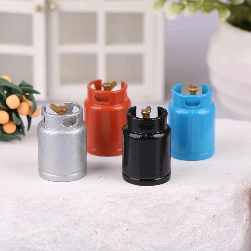 1Pc 1/12 Dollhouse Simulated Metal Gas Tank Dollhouse Mini Kitchen Utensils Decoration Dolls House Furniture Accessories