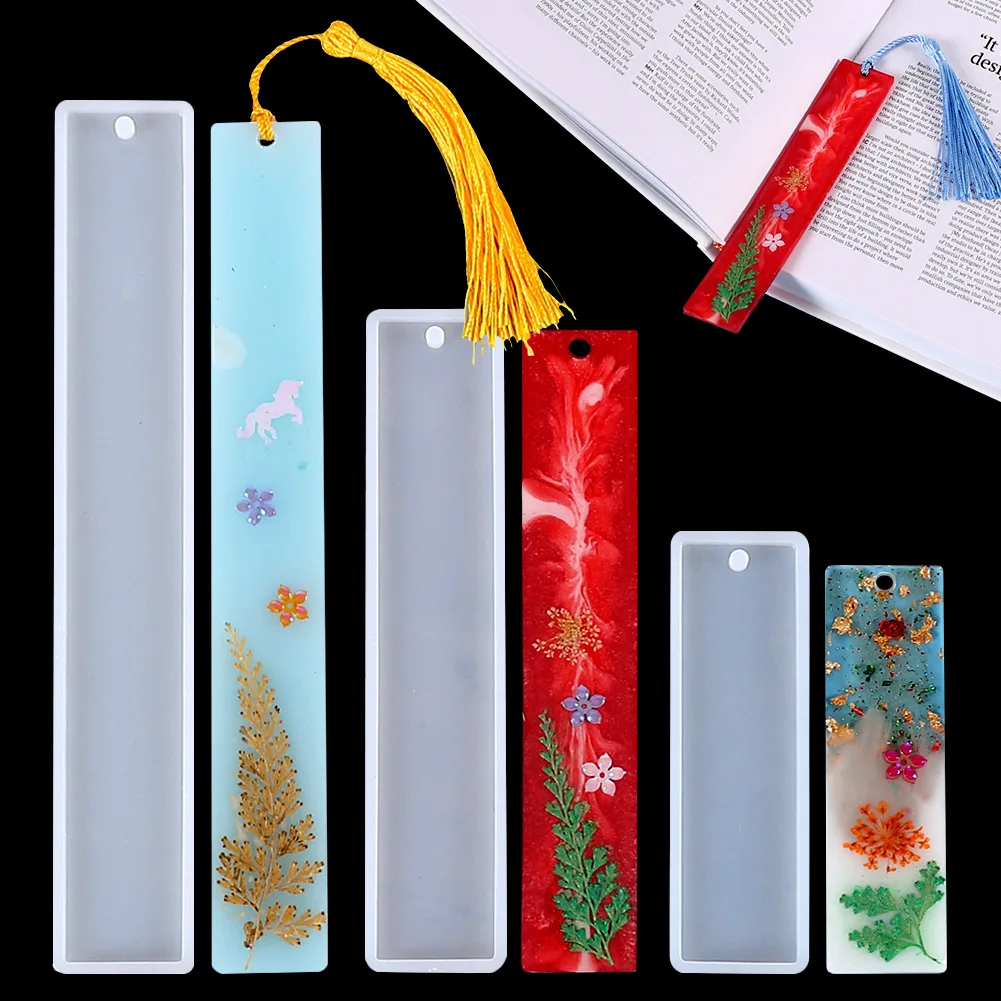Rectangle Bookmark Silicone mold Jewelry Making tool UV epoxy resin Boxes Student Study Supplies craft art