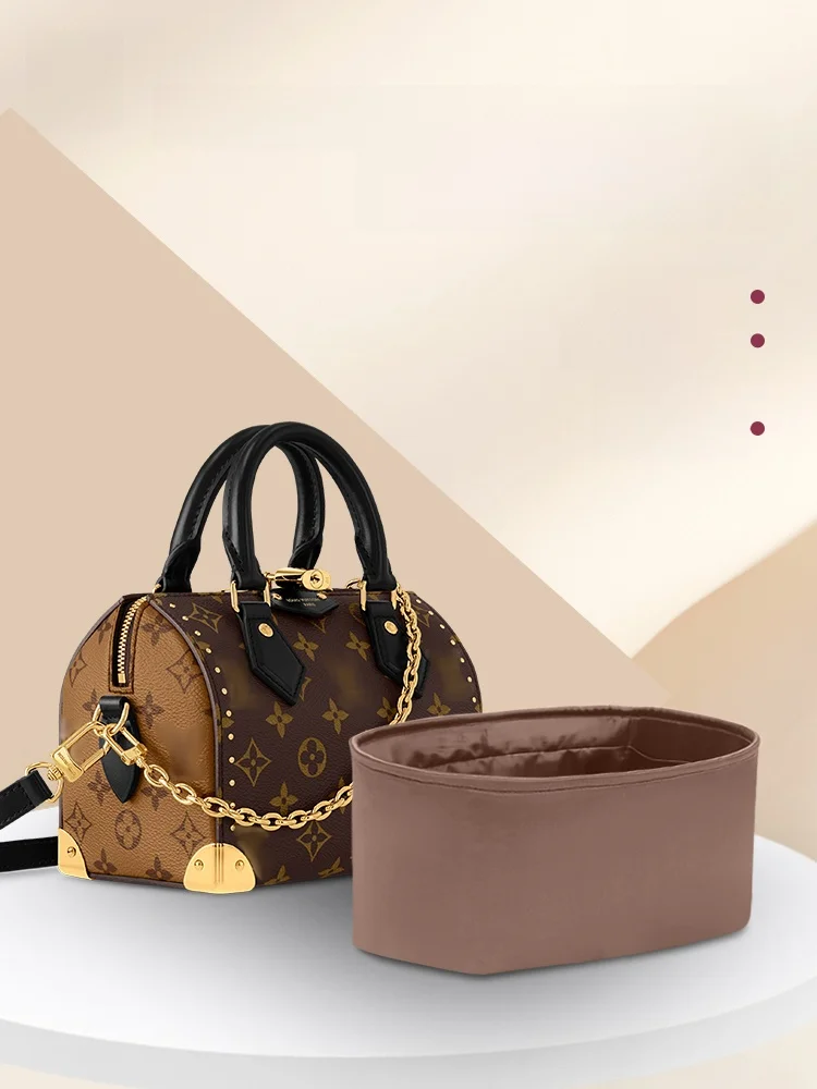 

Ele Satin Inner Bag for LV New Speedy Trunk Boston 20 Storage Organizer Bag Pouch Lightweight Home Organization Accories