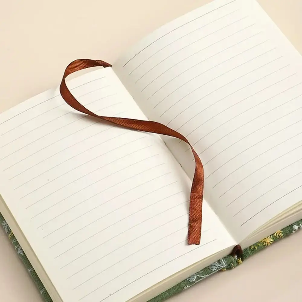 256 Pages Embroidered Pocket Notebook Ultra-Thick Fabric Cover A6 Portable Handbook Cotton Cloth Binding