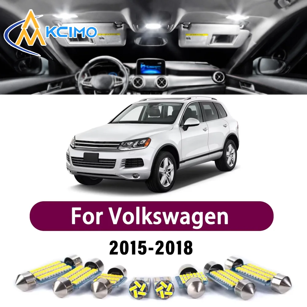 Superhelles LED-Innenbeleuchtungsset für Volkswagen Touareg 7P 2015-2018 Fehlerfreie Canbus-Kofferraum-, Lese- und Spiegelleuchten