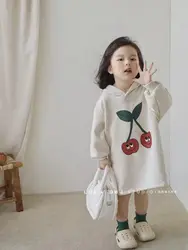 1-11Years Toddler Baby Hooded Dresses for Girls Cute Cotton Long Sleeve Dress Clothing Kids Fall Outfits 2 3 4 5 6 7 8 9 10