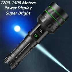 High Power LED Flashlight USB Rechargeable Super Long Range Tactical Torch Strong Light Lamp Outdoor Portable Lantern Waterproof