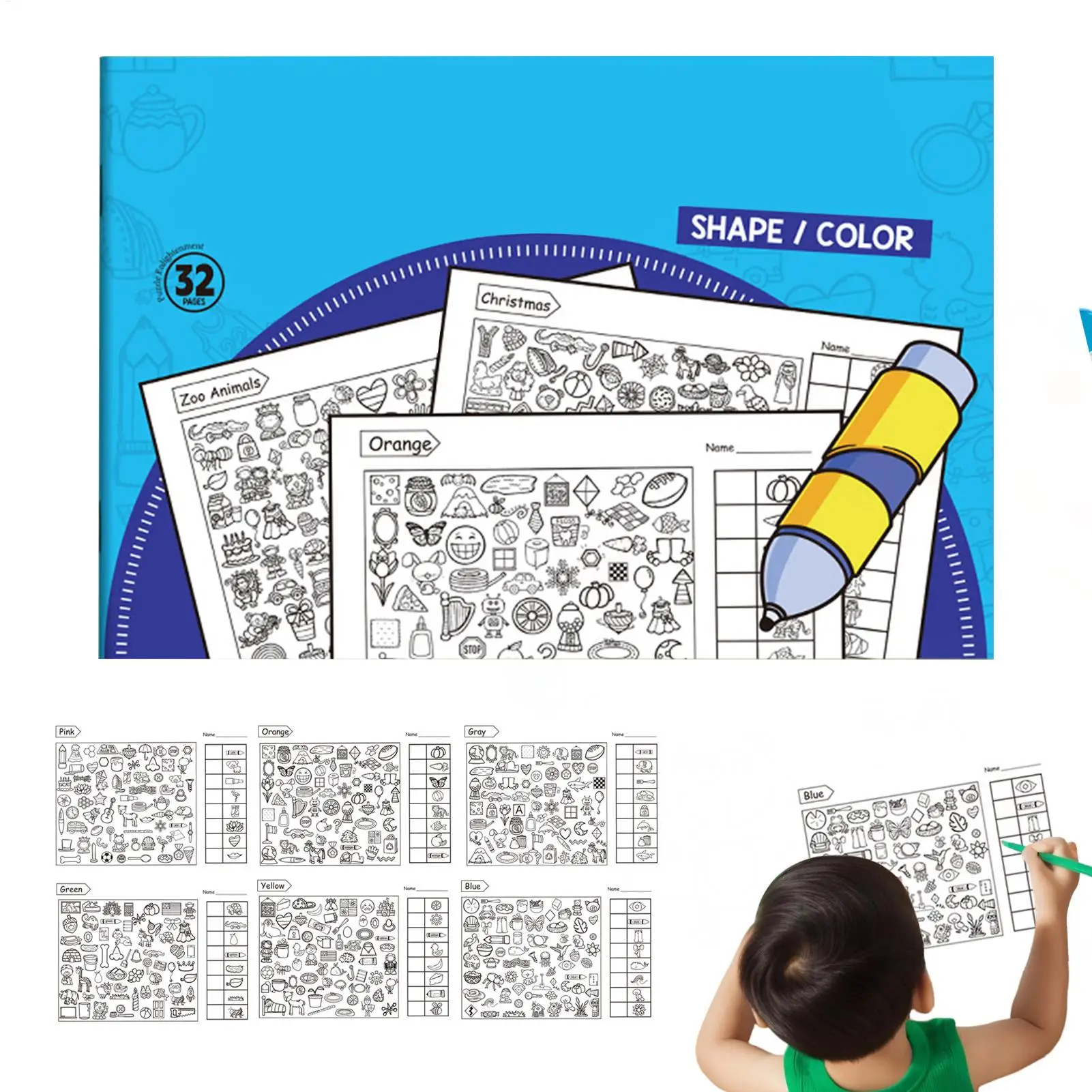 كتاب أنشطة ما قبل المدرسة مع ألعاب مطابقة ألغاز تعليمية وتلوين لعبة تعلم صديقة للسفر للأطفال 3-5، المنزل والمدرسة #2