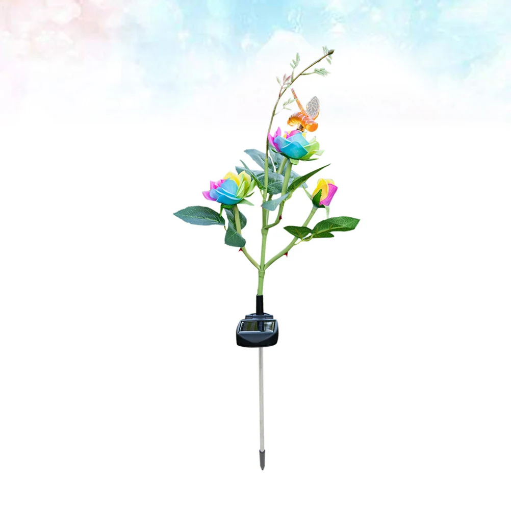 

Rainbow Rose Light Solar Powered LED Flower Lamp IP55 Garden Lawn Pathway Outdoor Energy Saving Simulated Bee Butterfly Premium