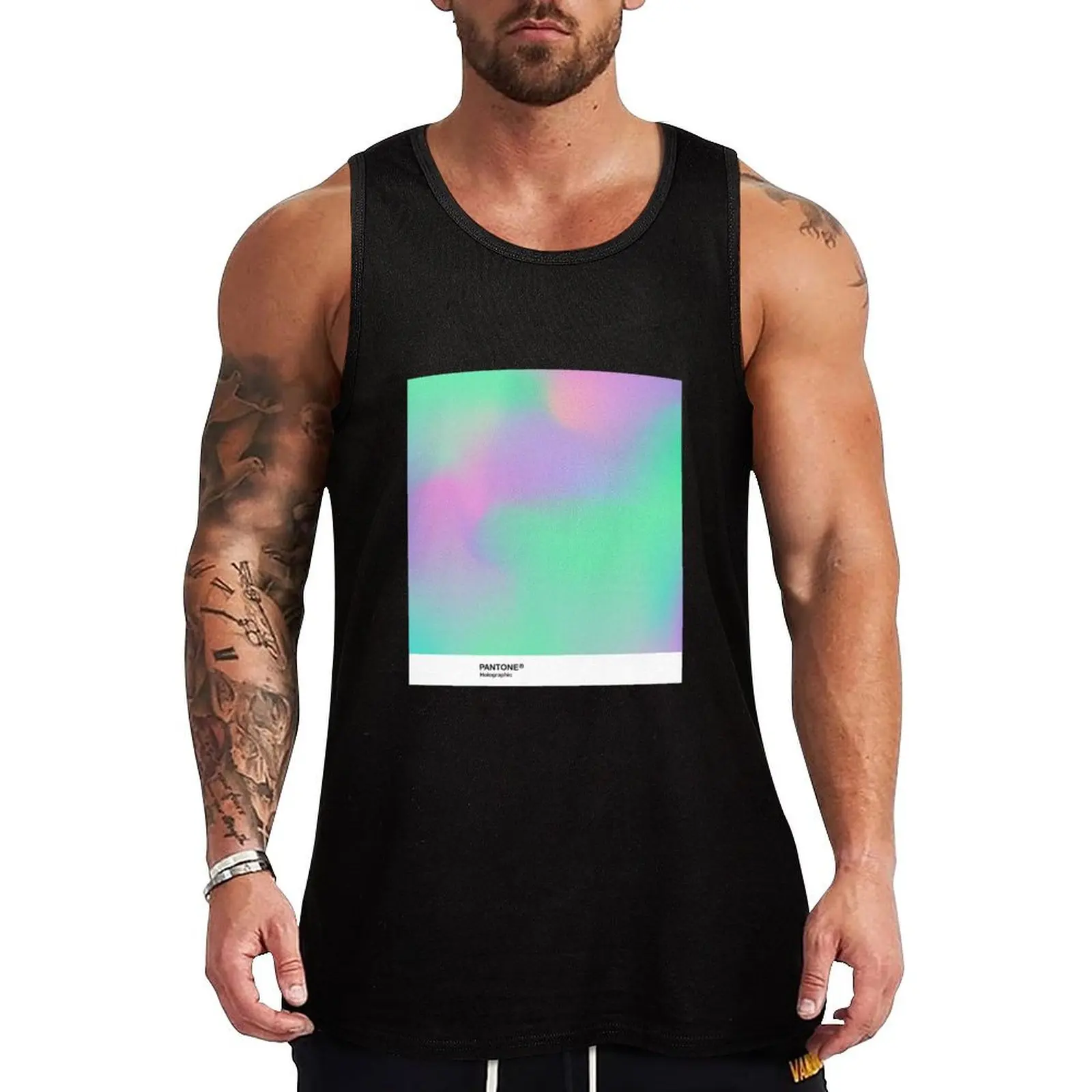 H.I.P.A.B - Holographic Iridescent Pantone Aesthetic Background pt 2 Tank Top Men's summer vest anime clothes t-shirt Men's