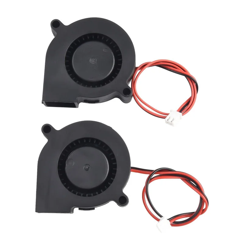 Z Efficient 2PCS 5015 Blower Fan DC12V24V Oil Bearing Centrifugal